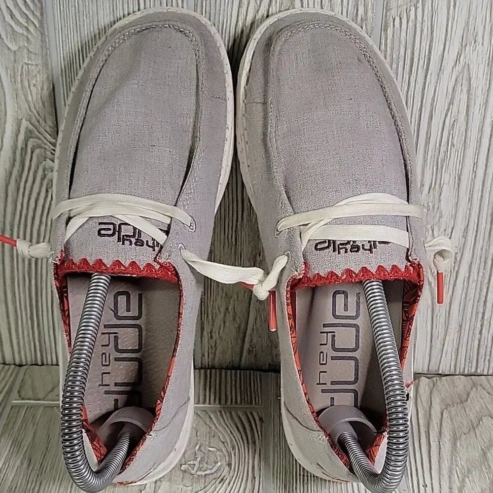 Hey Dude Wendy Fawn Inca Grey Loafers Womens Size 6